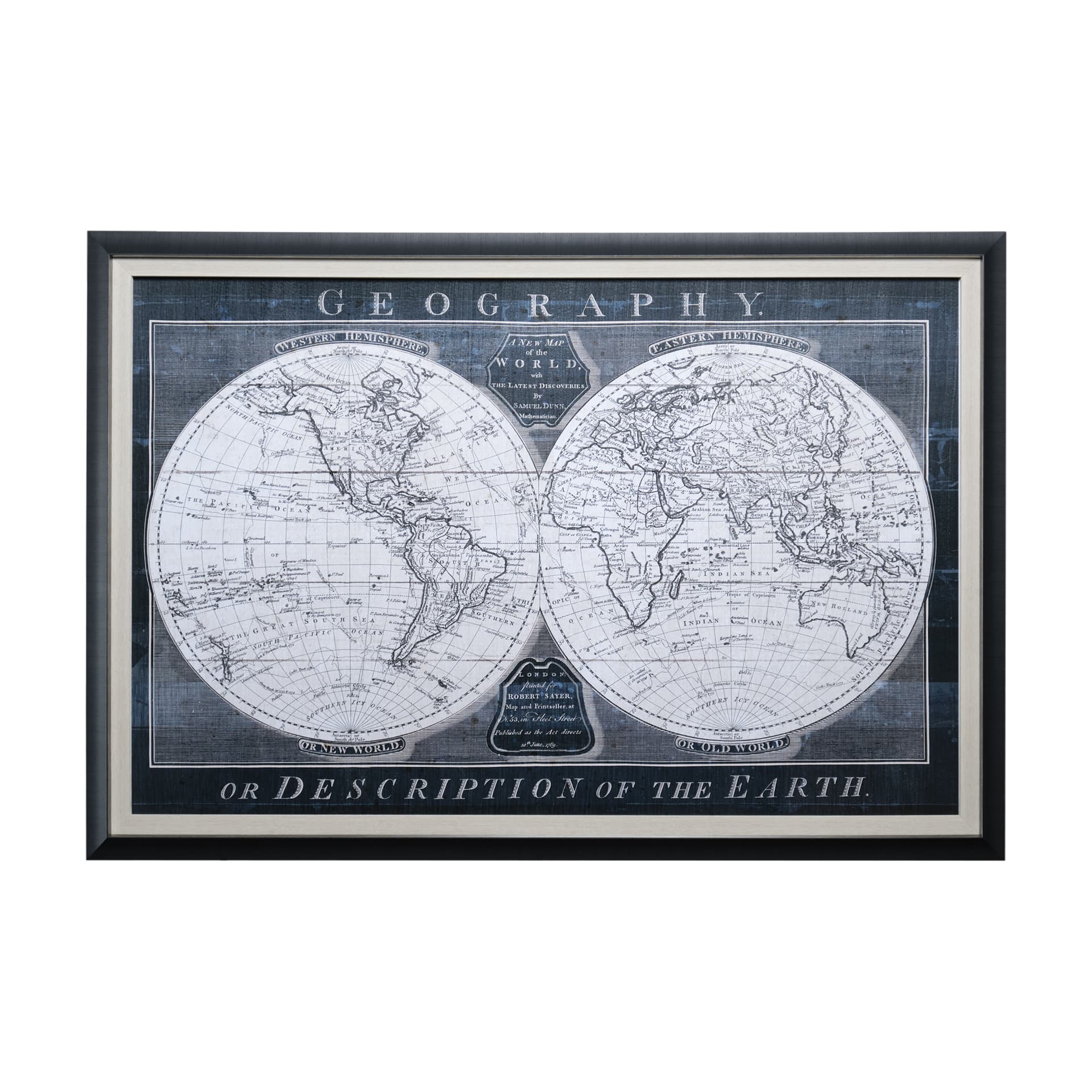 Old World Globe by Mercana Studio a Hand Embellished Textured Framed Art Print Matted under Glass — product photograph